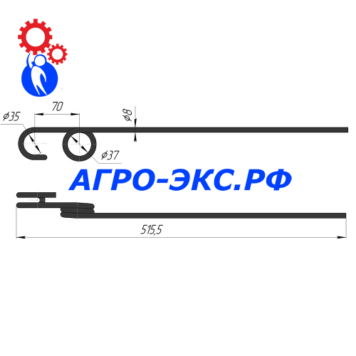 Зуб пружинный на сеялку 15.102 (2)